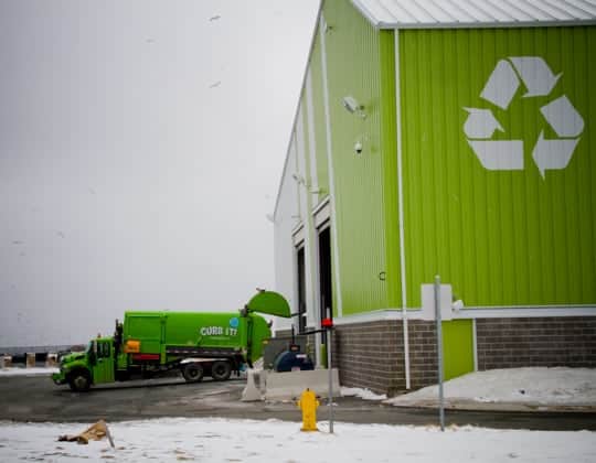 Recycling facility at Robin Hood Bay